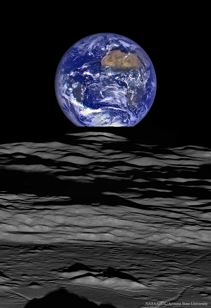 Leve de Terre depuis le LRO (Lunar Reconnaissance Orbiter)