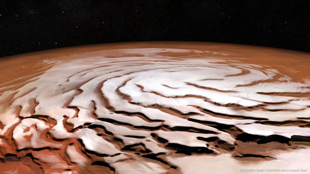 Le Pole Nord en spirale de Mars