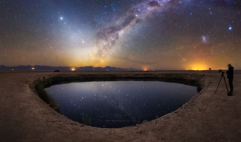 Lagune et ciel etoile