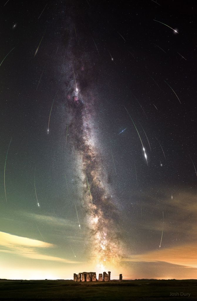 Perseid Meteors over Stonehenge