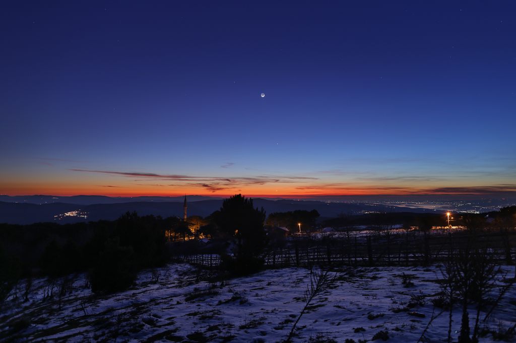 Twilight with Moon and Planets