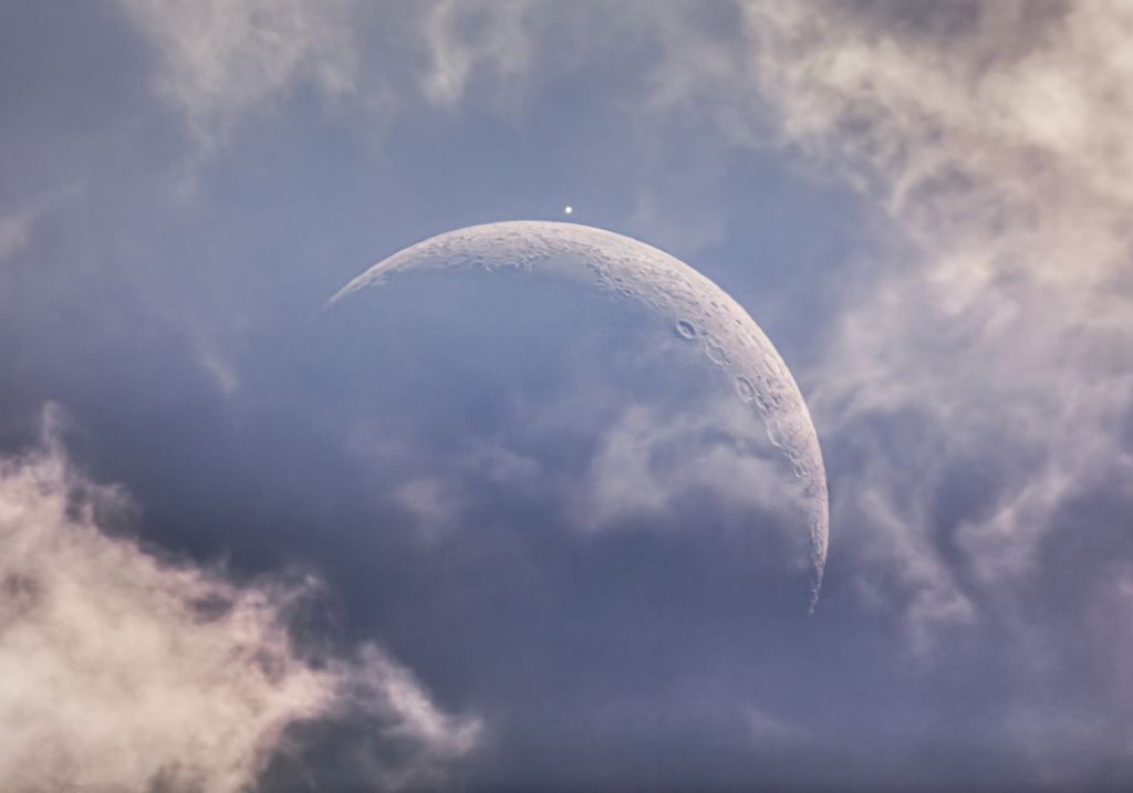 Daytime Moon Meets Evening Star