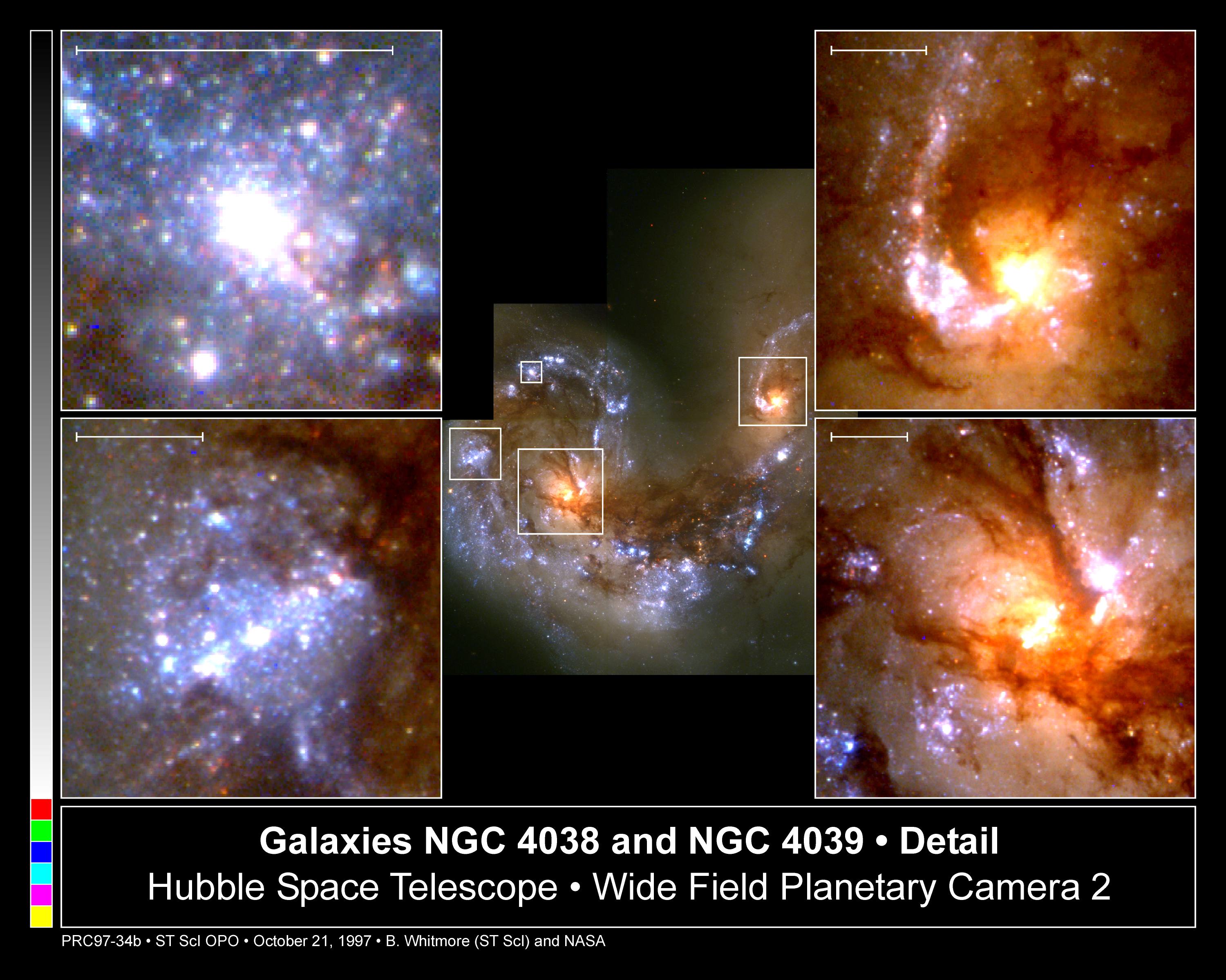 Closeup of Antennae Galaxy Collision